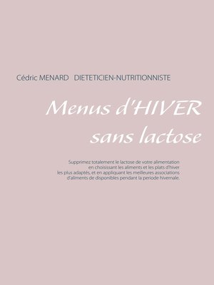 cover image of Menus d'hiver sans lactose